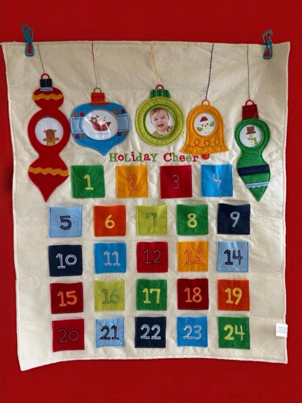 Christmas Jill McDonald Kids Felt Photo Advent Calendar RARE HTF Holiday Cheer